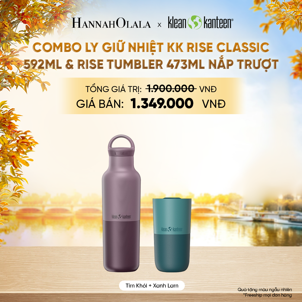  COMBO LY GIỮ NHIỆT KLEAN KANTEEN RISE CLASSIC 592ML & RISE TUMBLER 473ML NẮP TRƯỢT CHẤT LIỆU INOX 18/8 - E289 