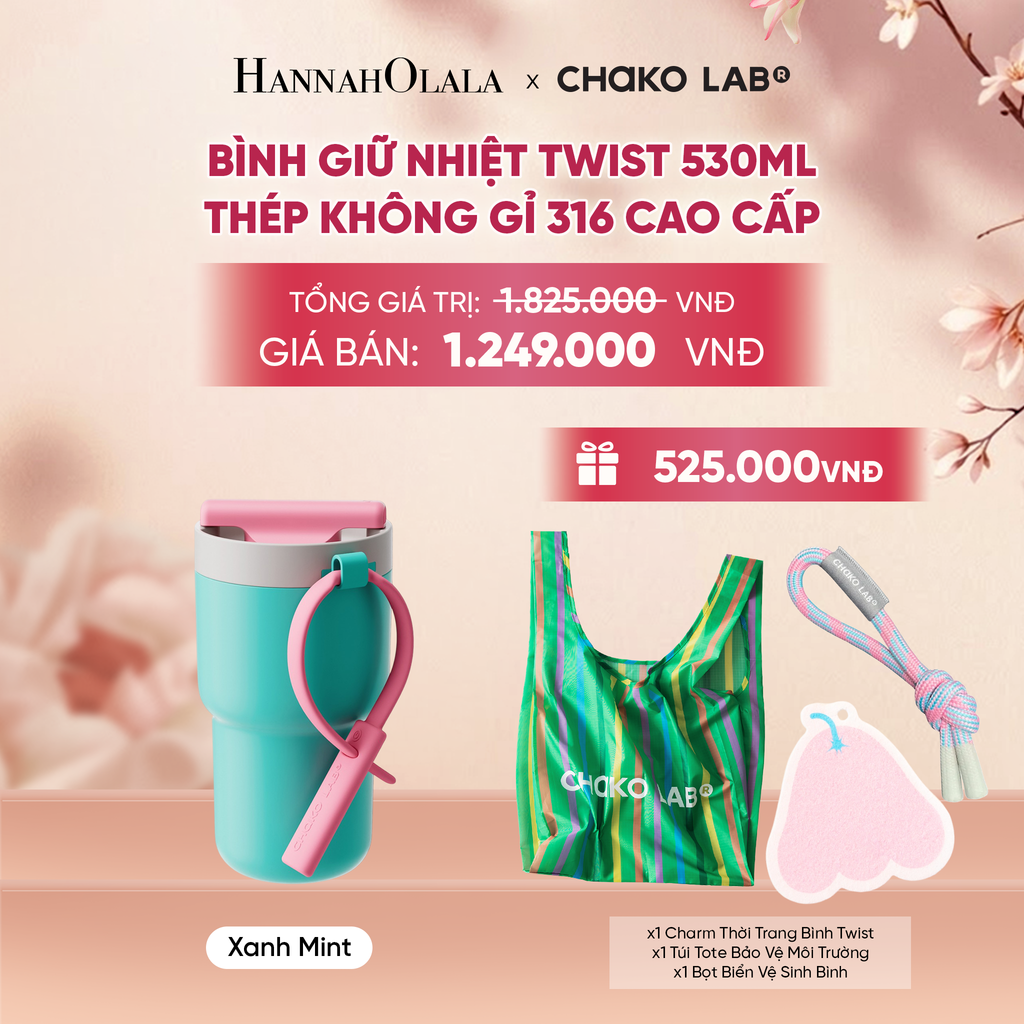  BÌNH GIỮ NHIỆT TWIST 530ML THÉP KHÔNG GỈ 316 CAO CẤP - A1915 
