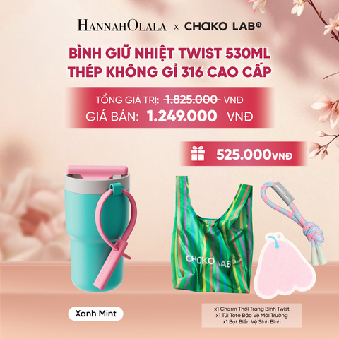  BÌNH GIỮ NHIỆT TWIST 530ML THÉP KHÔNG GỈ 316 CAO CẤP - A1915 