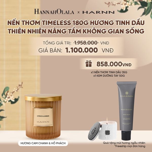  [HARNN NEW COLLECTION] NẾN THƠM TIMELESS 180G HƯƠNG TINH DẦU THIÊN NHIÊN NÂNG TẦM KHÔNG GIAN SỐNG - A2355 