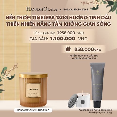  [HARNN NEW COLLECTION] NẾN THƠM TIMELESS 180G HƯƠNG TINH DẦU THIÊN NHIÊN NÂNG TẦM KHÔNG GIAN SỐNG - A2355 