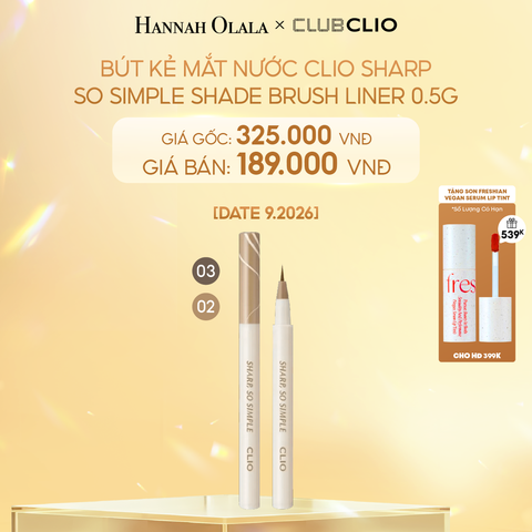  DEAL 2: [DATE 9.2026] Bút Kẻ Mắt Nước Clio Sharp So Simple Shade Brush Liner 0.5g 