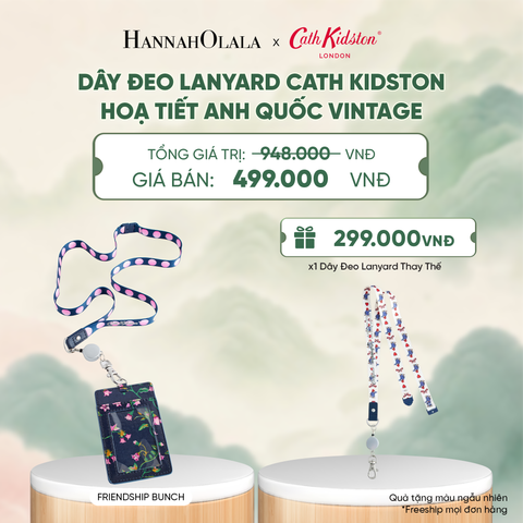 DÂY ĐEO LANYARD CATH KIDSTON CHẤT LIỆU COTTON PHỦ PVC HOẠ TIẾT ANH QUỐC VINTAGE - A4038 