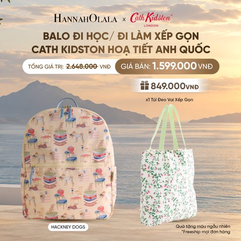 BALO ĐI HỌC/ ĐI LÀM XẾP GỌN CATH KIDSTON HOẠ TIẾT ANH QUỐC CHẤT LIỆU POLYESTER 