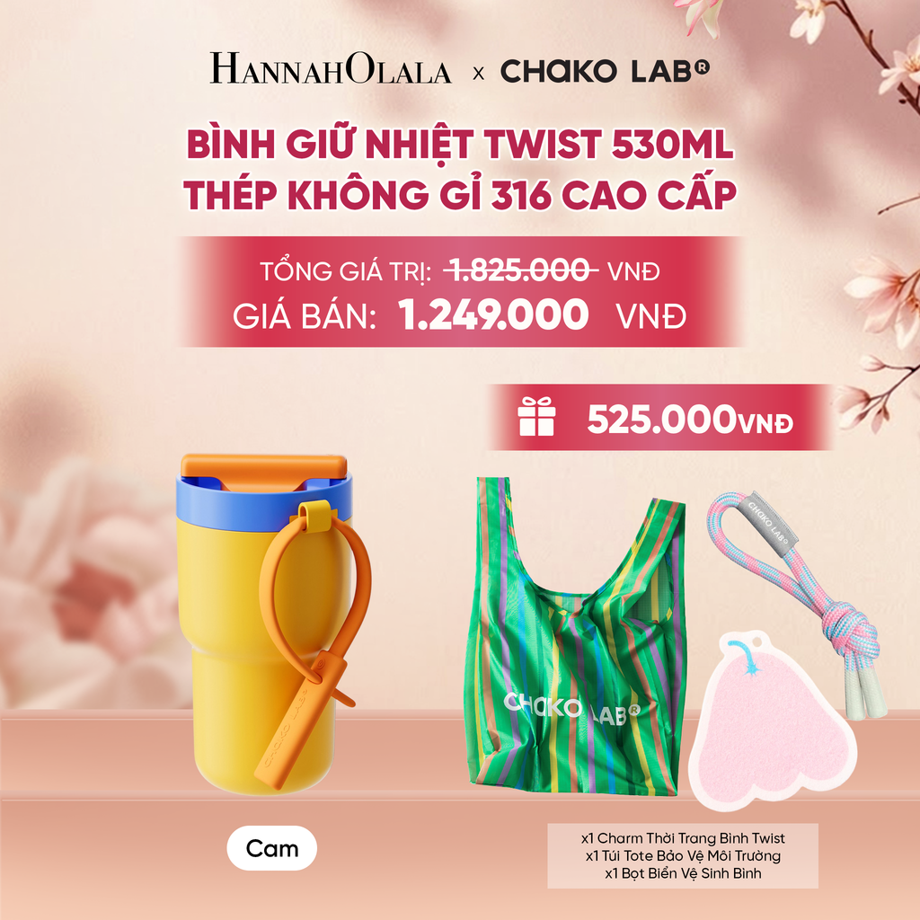  BÌNH GIỮ NHIỆT TWIST 530ML THÉP KHÔNG GỈ 316 CAO CẤP - A1915 