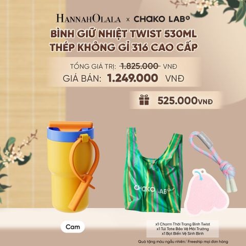  BÌNH GIỮ NHIỆT TWIST 530ML THÉP KHÔNG GỈ 316 CAO CẤP - A2391 