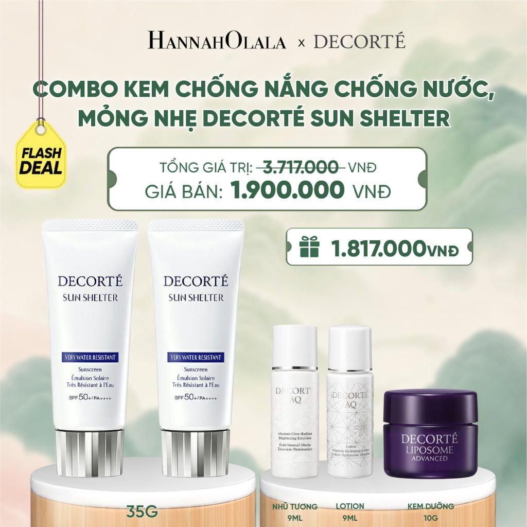  COMBO 02 KEM CHỐNG NẮNG BẢO VỆ DA DECORTÉ SUN SHELTER - A490 