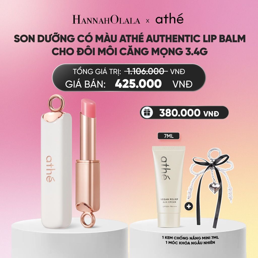  SON DƯỠNG CÓ MÀU ATHÉ AUTHENTIC LIP BALM CHO ĐÔI MÔI CĂNG MỌNG 3.4G_A2298 