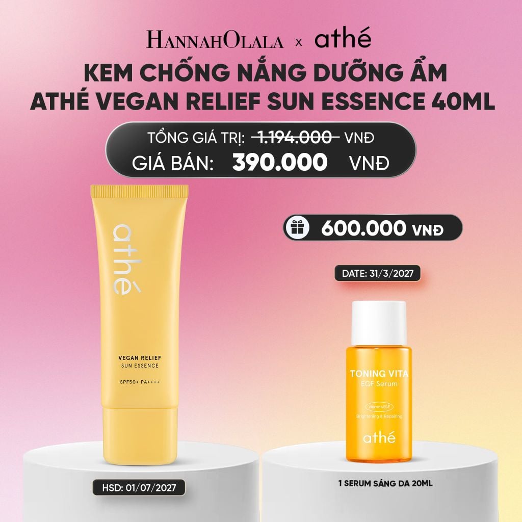  KEM CHỐNG NẮNG DƯỠNG ẨM ATHÉ VEGAN RELIEF SUN ESSENCE 40ML_A2314 