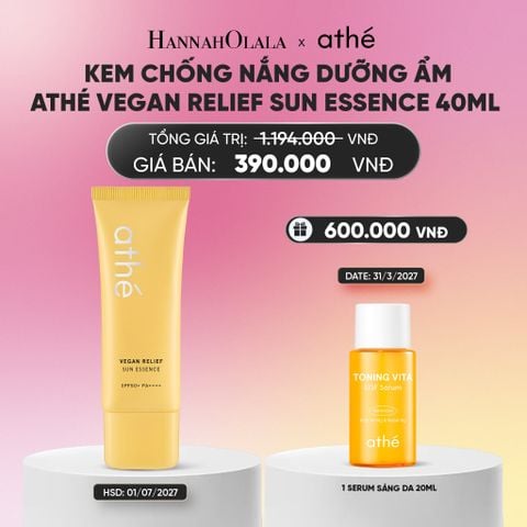  KEM CHỐNG NẮNG DƯỠNG ẨM ATHÉ VEGAN RELIEF SUN ESSENCE 40ML_A2314 