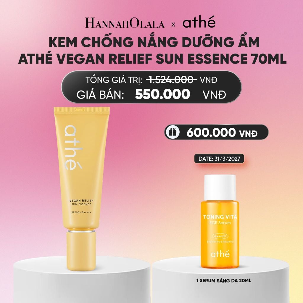  KEM CHỐNG NẮNG DƯỠNG ẨM ATHÉ VEGAN RELIEF SUN ESSENCE 40ML_A2314 
