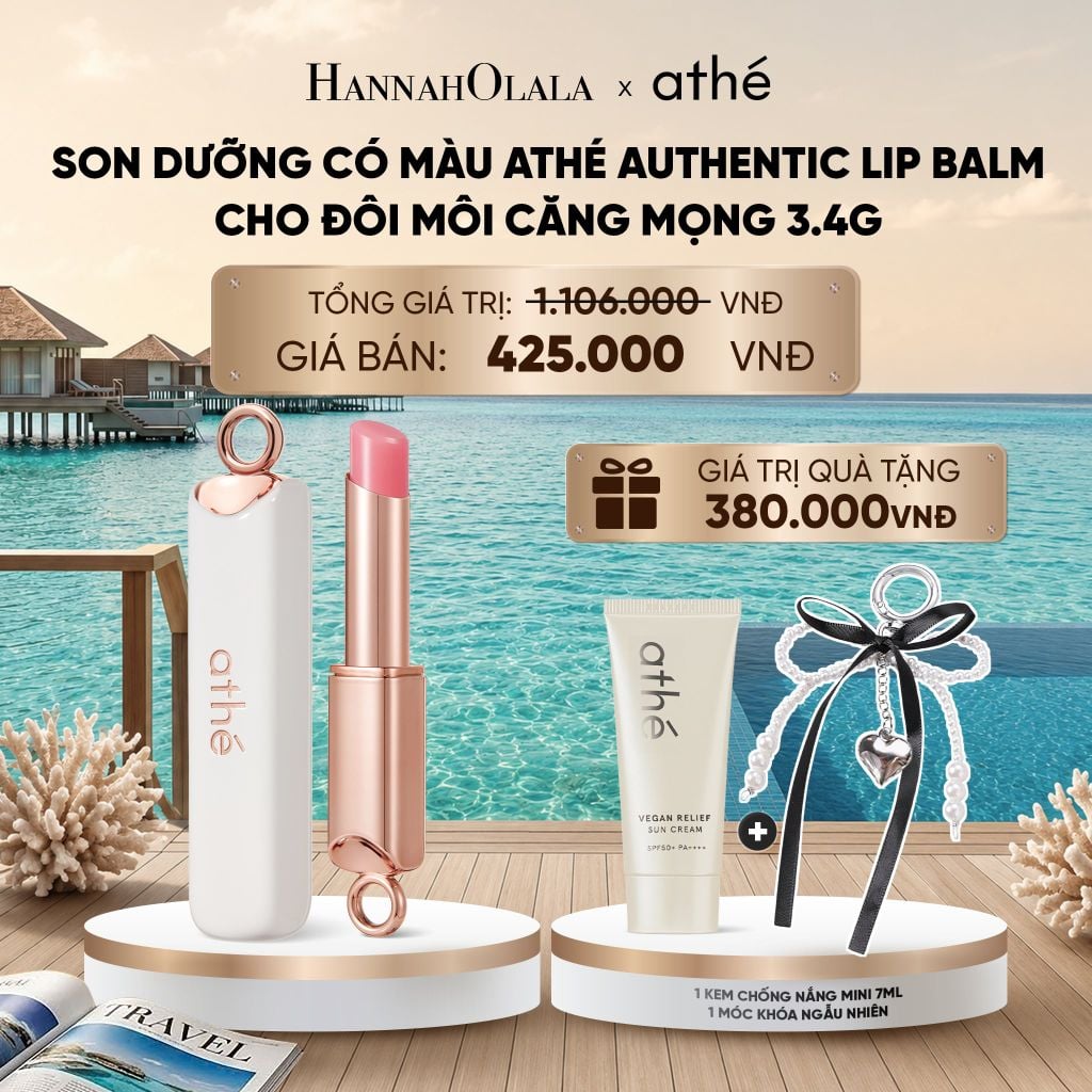  SON DƯỠNG CÓ MÀU ATHÉ AUTHENTIC LIP BALM CHO ĐÔI MÔI CĂNG MỌNG 3.4G_ D1535 