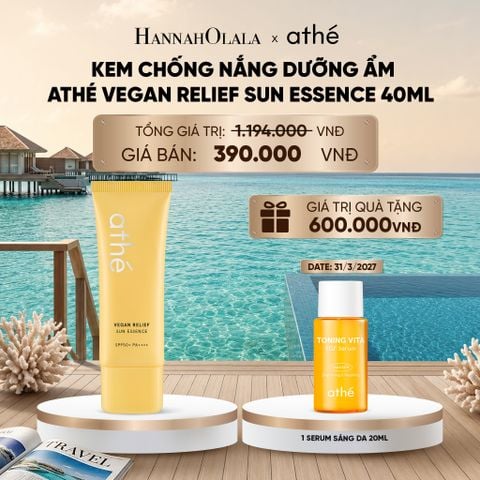  KEM CHỐNG NẮNG DƯỠNG ẨM ATHÉ VEGAN RELIEF SUN ESSENCE 40ML_ D1985 
