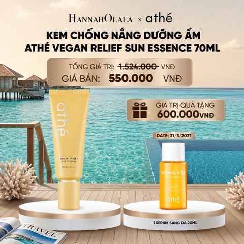  KEM CHỐNG NẮNG DƯỠNG ẨM ATHÉ VEGAN RELIEF SUN ESSENCE 40ML_ D1985 