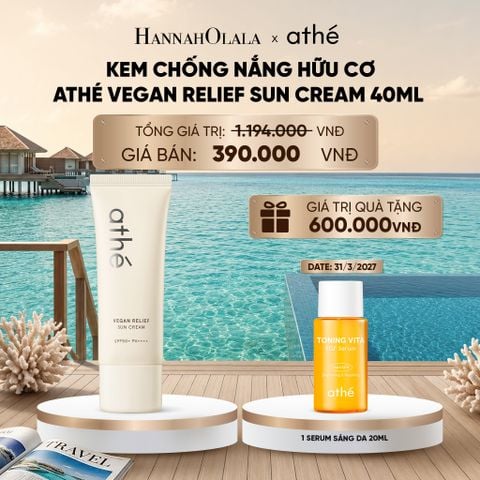  KEM CHỐNG NẮNG HỮU CƠ ATHÉ VEGAN RELIEF SUN CREAM 40ML_ D2018 
