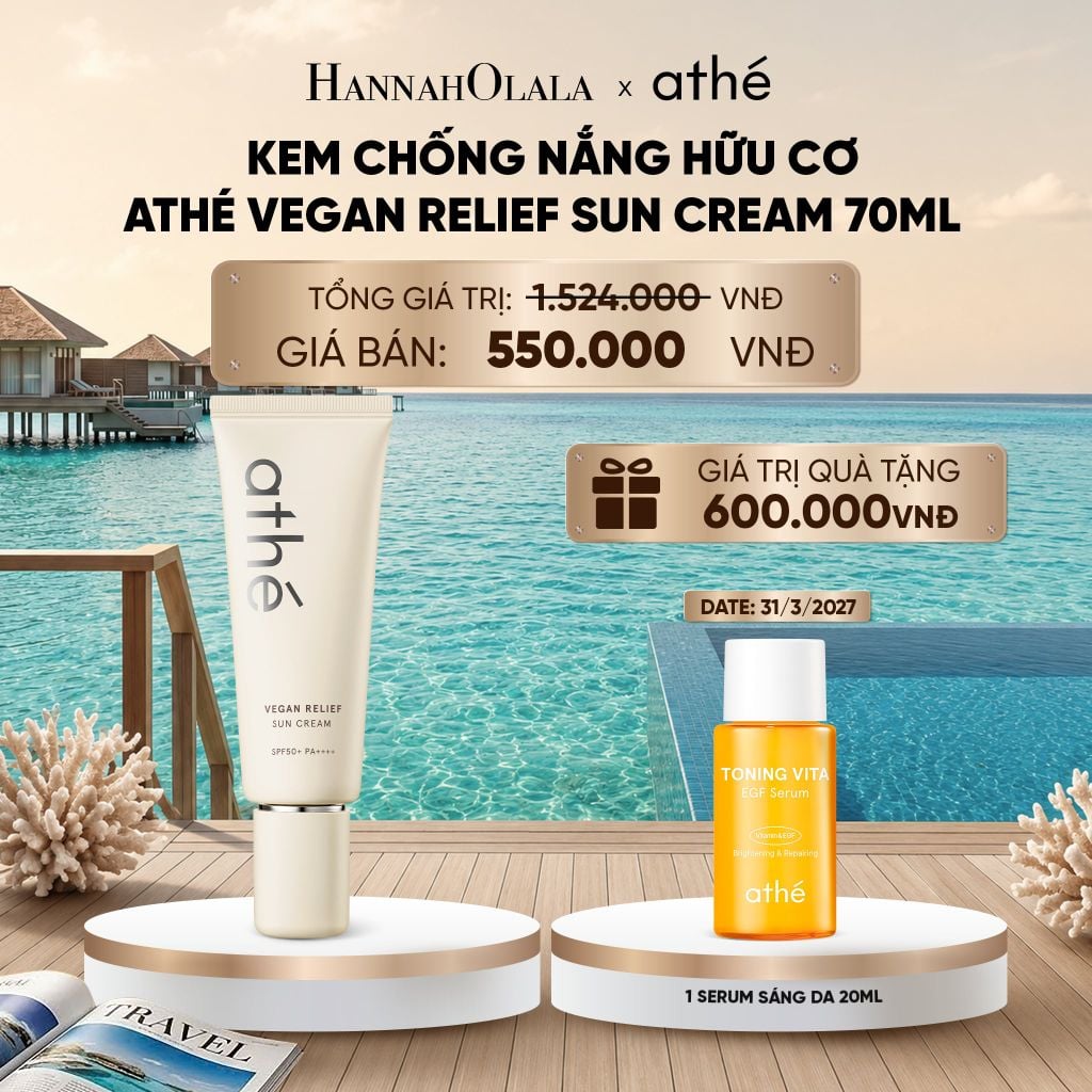  KEM CHỐNG NẮNG HỮU CƠ ATHÉ VEGAN RELIEF SUN CREAM 40ML_ D2018 