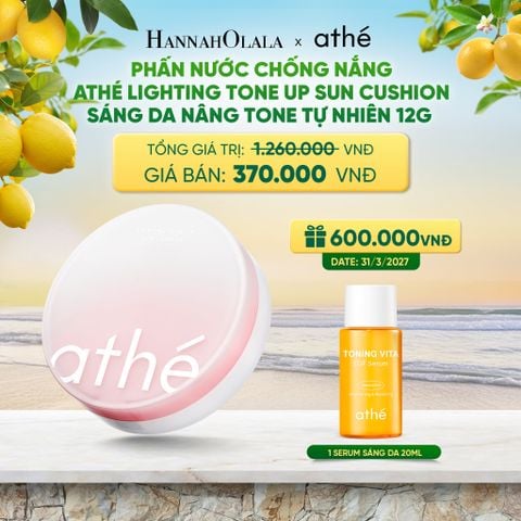  PHẤN NƯỚC CHỐNG NẮNG ATHÉ LIGHTING TONE UP SUN CUSHION SÁNG DA NÂNG TONE TỰ NHIÊN 12G - A679 