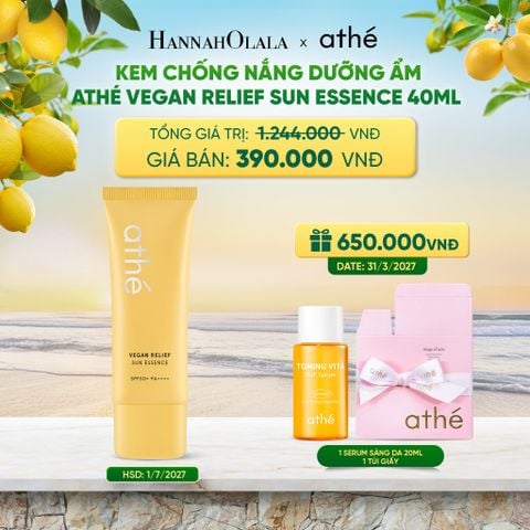  KEM CHỐNG NẮNG DƯỠNG ẨM ATHÉ VEGAN RELIEF SUN ESSENCE 40ML/70ML - A685 