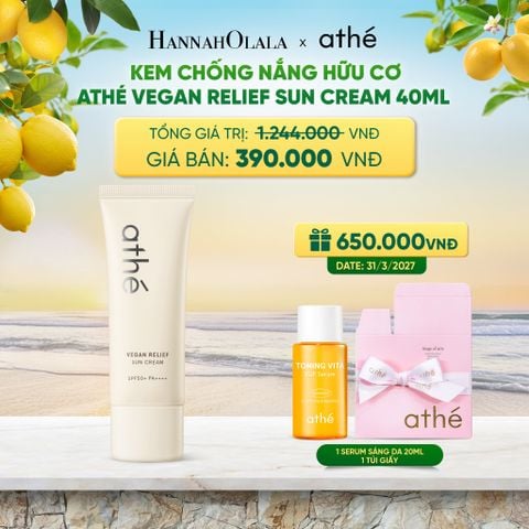  KEM CHỐNG NẮNG HỮU CƠ ATHÉ VEGAN RELIEF SUN CREAM 40ML/70ML - A687 