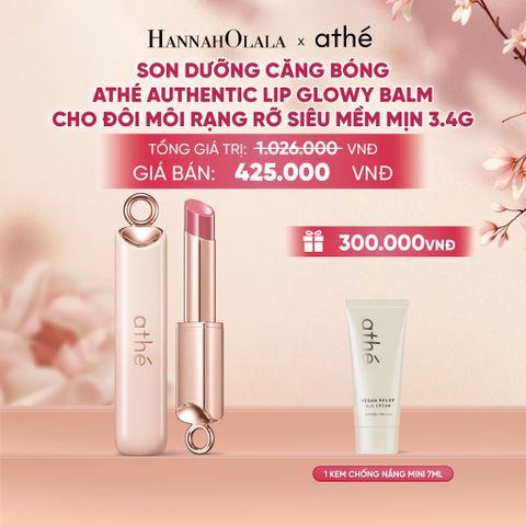  SON DƯỠNG CĂNG BÓNG ATHÉ AUTHENTIC LIP GLOWY BALM CHO ĐÔI MÔI RẠNG RỠ SIÊU MỀM MỊN 3.4G - A1732 