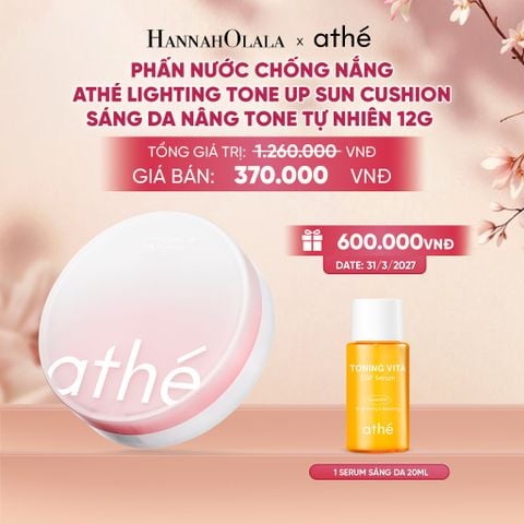  PHẤN NƯỚC CHỐNG NẮNG ATHÉ LIGHTING TONE UP SUN CUSHION SÁNG DA NÂNG TONE TỰ NHIÊN 12G - A2270 