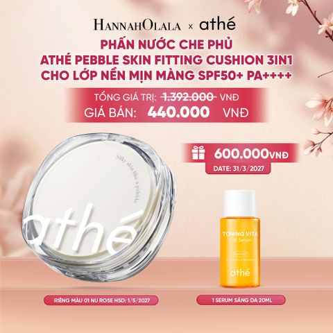  PHẤN NƯỚC CHE PHỦ ATHÉ PEBBLE SKIN FITTING CUSHION 3IN1 CHO LỚP NỀN MỊN MÀNG SPF50+ PA++++ - A2273 