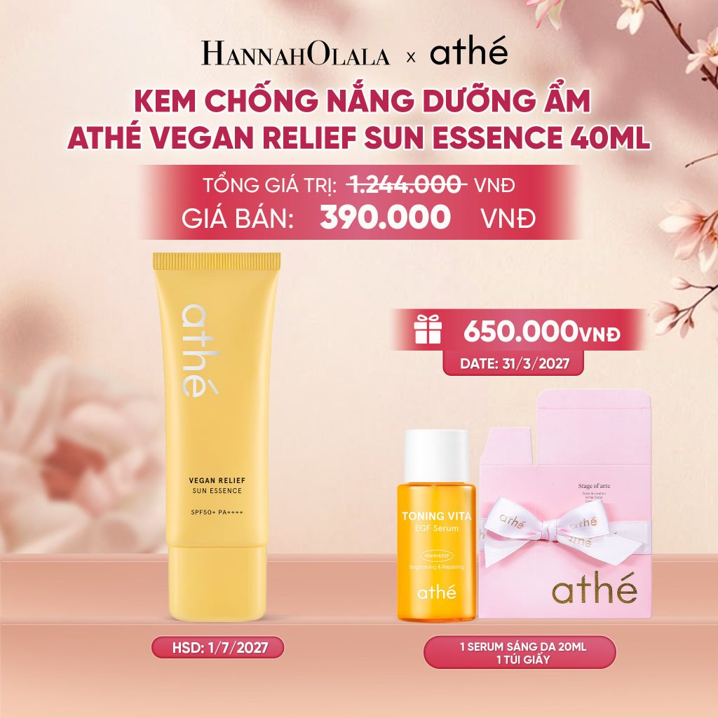  KEM CHỐNG NẮNG DƯỠNG ẨM ATHÉ VEGAN RELIEF SUN ESSENCE 40ML - A2276 