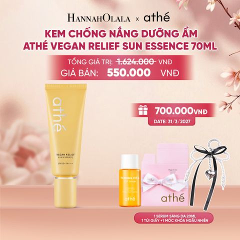  KEM CHỐNG NẮNG DƯỠNG ẨM ATHÉ VEGAN RELIEF SUN ESSENCE 70ML - A2145 