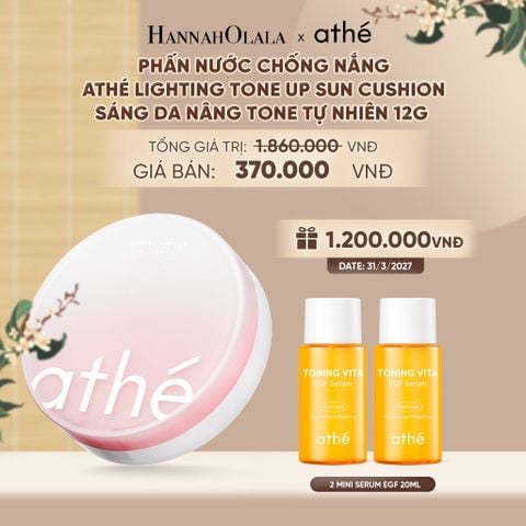  PHẤN NƯỚC CHỐNG NẮNG ATHÉ LIGHTING TONE UP SUN CUSHION SÁNG DA NÂNG TONE TỰ NHIÊN 12G - A1578 
