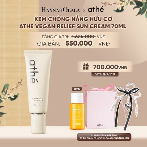  KEM CHỐNG NẮNG HỮU CƠ ATHÉ VEGAN RELIEF SUN CREAM 70ML - A1587 