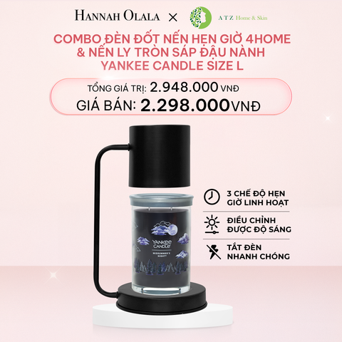  E551_DEAL 4: MUA ĐÈN ĐỐT NẾN HẸN GIỜ 4HOME VÀ NẾN LY TRÒN SÁP ĐẬU NÀNH YANKEE CANDLE SIZE L GIÁ GIẢM CÒN 2.298.000Đ 