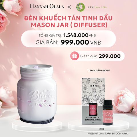  E586: DEAL 7: ĐÈN KHUẾCH TÁN TINH DẦU MASON JAR (DIFFUSER) 