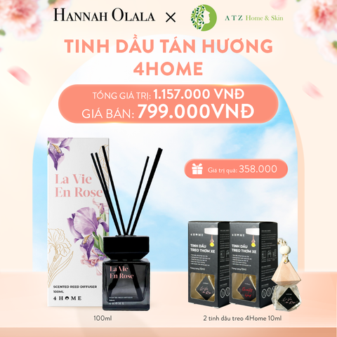  A941_DEAL 1: TINH DẦU TÁN HƯƠNG 4HOME 100ML (MỚI) TẶNG 2 TINH DẦU TREO 4HOME 10ML 