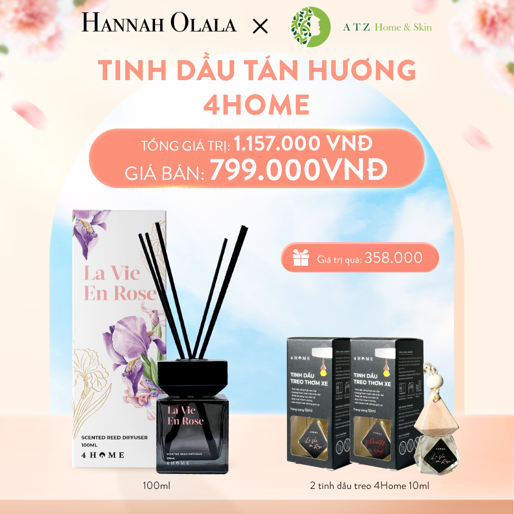  A941_DEAL 1: TINH DẦU TÁN HƯƠNG 4HOME 100ML (MỚI) TẶNG 2 TINH DẦU TREO 4HOME 10ML 