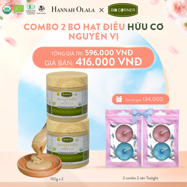  A126_DEAL 7: COMBO 2 BƠ HẠT ĐIỀU NGUYÊN VỊ (150G) 