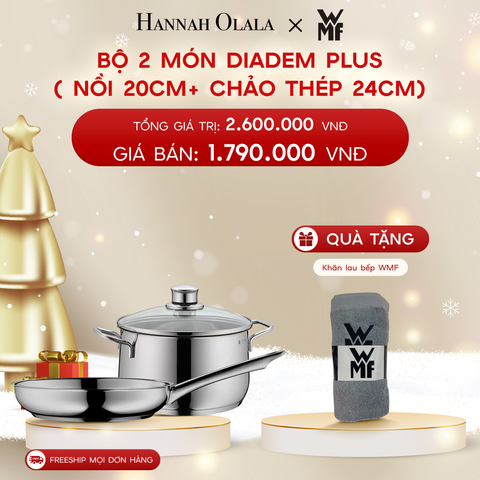  A544_DEAL 5: BỘ 2 MÓN DIADEM PLUS (NỒI 20CM + CHẢO THÉP 24CM) 