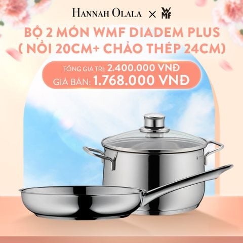  A933_DEAL 1: BỘ 2 MÓN WMF DIADEM PLUS ( NỒI 20CM+ CHẢO THÉP 24CM) 