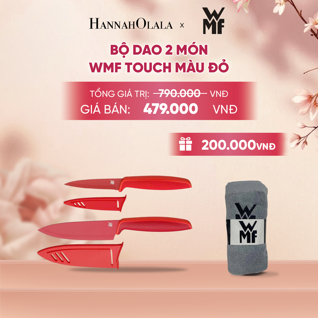  BỘ DAO BẾP WMF SET 2 CHIẾC MÀU ĐỎ - A911 