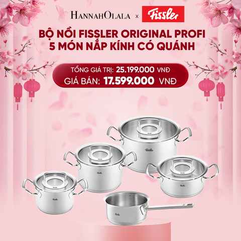  DEAL 2: BỘ NỒI FISSLER ORIGINAL PROFI 5 MÓN NẮP KÍNH CÓ QUÁNH 