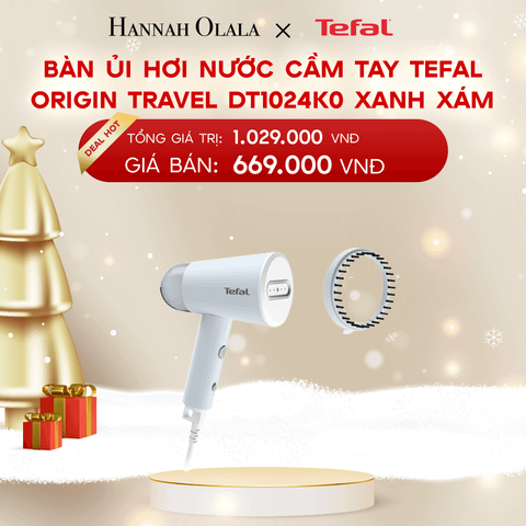  DEAL 23: BÀN ỦI HƠI NƯỚC CẦM TAY TEFAL ORIGIN TRAVEL DT1024K0 - XANH XÁM 