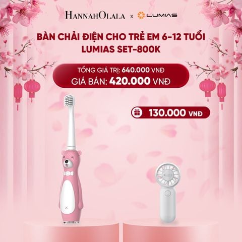  DEAL 5: BÀN CHẢI ĐIỆN CHO TRẺ EM 6-12 TUỔI LUMIAS SET-800K 