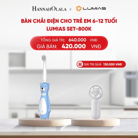  DEAL 3: BÀN CHẢI ĐIỆN CHO TRẺ EM 6-12 TUỔI LUMIAS SET-800K 