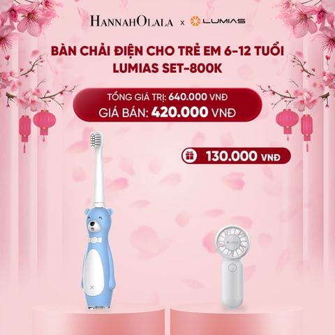  DEAL 5: BÀN CHẢI ĐIỆN CHO TRẺ EM 6-12 TUỔI LUMIAS SET-800K 
