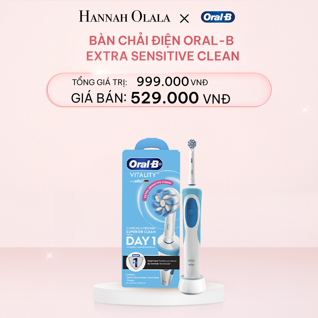  E100_DEAL 3: BÀN CHẢI ĐIỆN ORAL-B EXTRA SENSITIVE CLEAN 