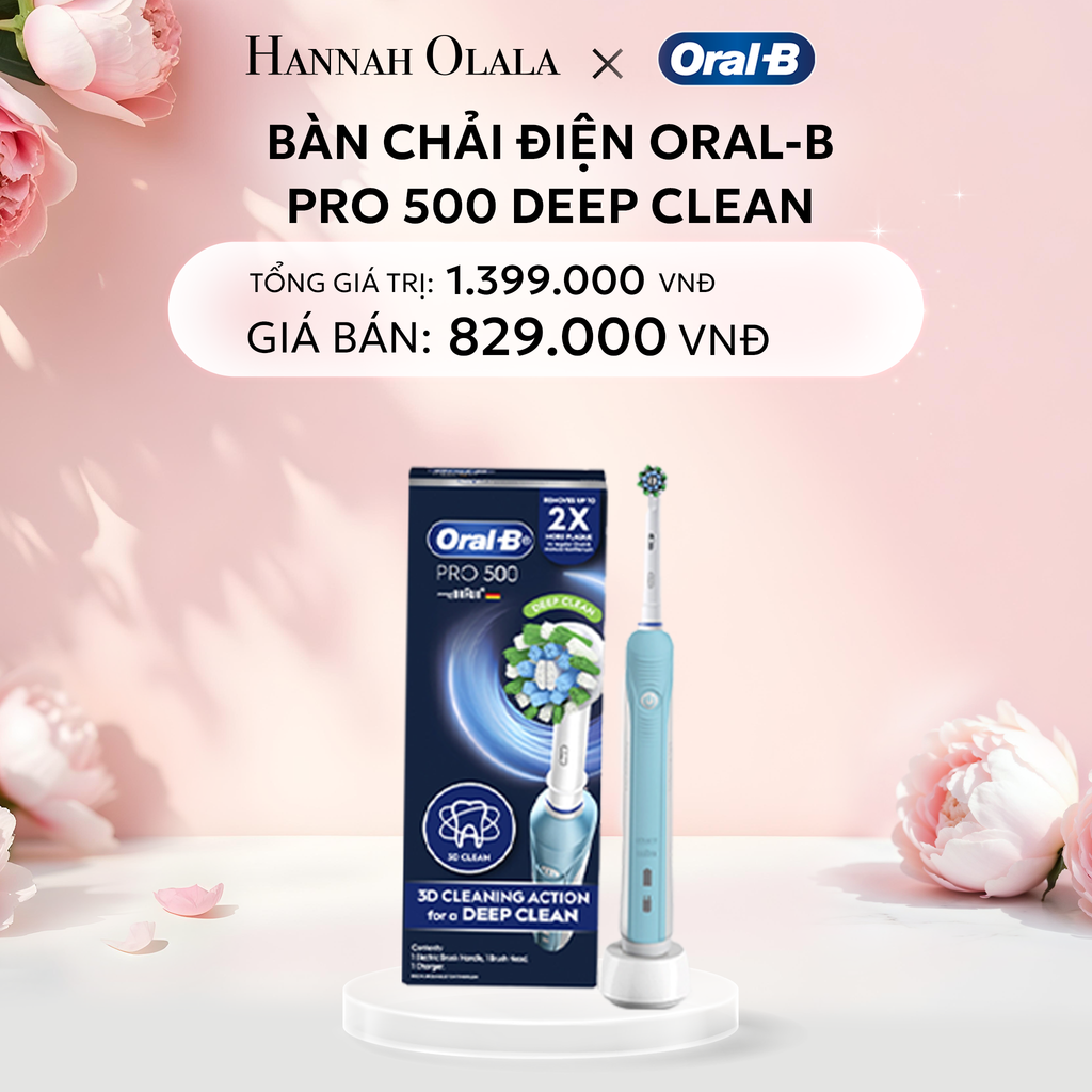  E282: DEAL 4: BÀN CHẢI ĐIỆN ORAL-B PRO 500 DEEP CLEAN - LÀM SẠCH CHUYÊN SÂU 