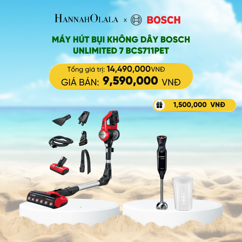  DEAL 4: MÁY HÚT BỤI KHÔNG DÂY BOSCH UNLIMITED 7 BCS711PET 