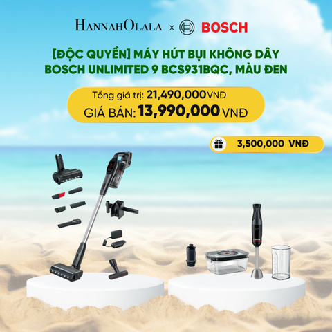  DEAL 1: [ĐỘC QUYỀN] MÁY HÚT BỤI KHÔNG DÂY BOSCH UNLIMITED 9 BCS931BQC, MÀU ĐEN 