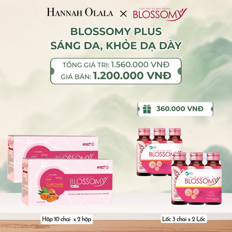  MUA 2 HỘP 10 TẶNG 2 LỐC 3 THỰC PHẨM BẢO VỆ SỨC KHỎE BLOSSOMY PLUS (MÀU HỒNG) (HỘP 10 CHAI X 2 HỘP VÀ LỐC 3 CHAI X 2 LỐC) - A1041 