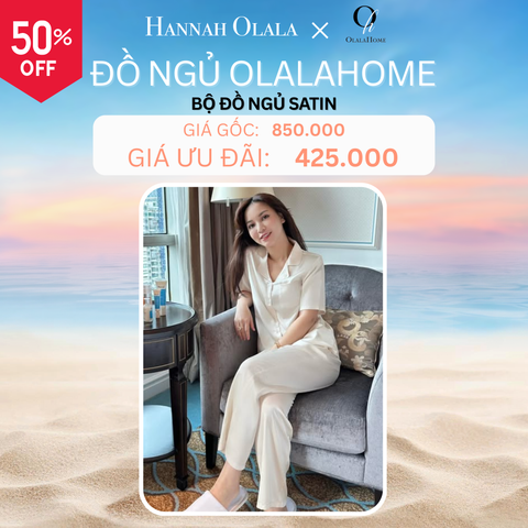  DEAL 8A: BỘ ĐỒ NGỦ SATIN - MÀU KEM 