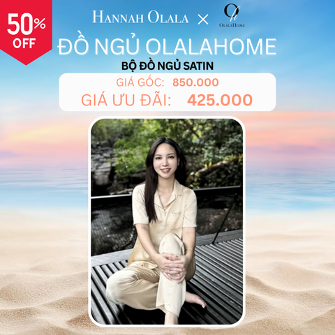  DEAL 8A: BỘ ĐỒ NGỦ SATIN - MÀU KEM 